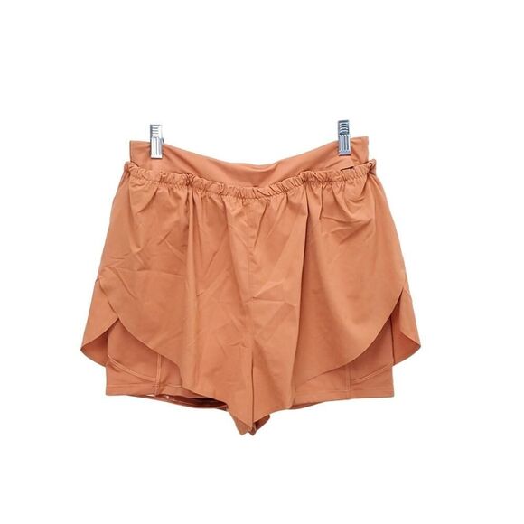 NEW ATHLETA Rust Pumpkin Spice Mile Marker 2 In 1 Running Lined Shorts - Picture 1 of 12